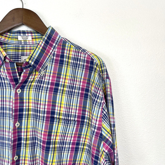 Peter Millar Mens Shirts Size XL Bold Multi Plaid Long Sleeve Button Down - Picture 3 of 9